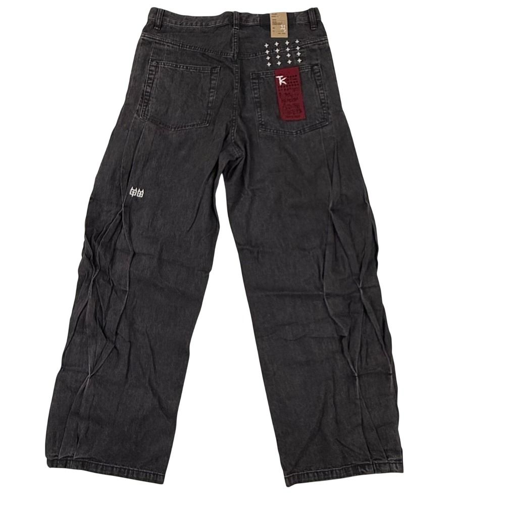 Ksubi Trippie Redd Maxx Accordion Black Wide Leg Jeans MTR24DJ008 Mens 31 NEW